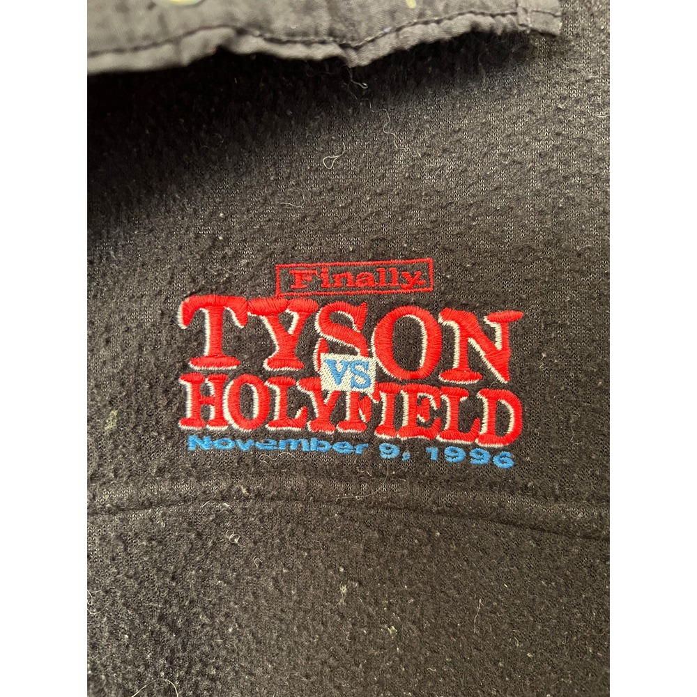 Knockout Tyson Holyfield Fleece Pullover 1996 Boxing Graphic Black - Picture 3 of 11